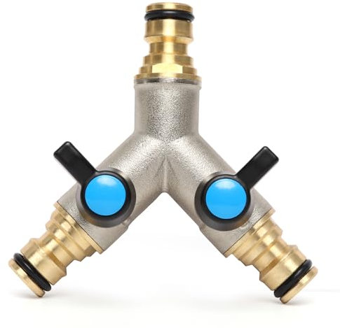 OPERMAXER 2-Wege Y-Verteiler mit 3 x1/2 Stutzen für Wasserhähne, Gartenschlauch,Schlauchkupplungen
