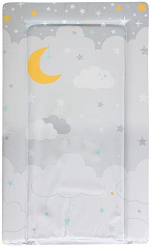 Babycurls Baby Changing Mat with Foam Raised Soft Edges for Babies from Birth Upwards Wipe Clean and Waterproof Nappy Change Pad 76 x 45cm (Moonlight)