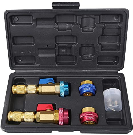 VeVaad AC R134A R1234YF Outil de réparation haute basse pression en alliage de cuivre et d'aluminium, outil d'installation de noyau de valve rapide pour AC
