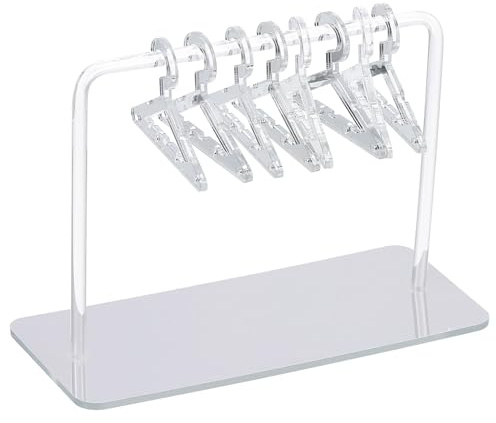 PATIKIL 1 Ensemble Porte-Boucles d'Oreilles Avec 8 Cintres, Support d'Organisateur de Boucles d'Oreilles en Acrylique, Porte-Manteau Transparent pour Boucles d'Oreilles Longues, Argenté
