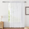 PONY DANCE Room Divider White Net Curtain 1 Panel - 114x84 Inches Extra Wide Voile Sheer Panel Slot Top, Light Filtering Net Curtain for Living Room/Patio Door Privacy Screen Woven Voile