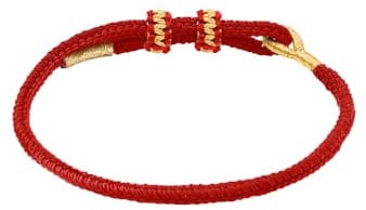 Viwind Tibetisches Glücksarmband Accessoires handgefertigte Armbänder 0.4,mm DIY 22.5cm geflochtene Seil Armbänder Einstellbares Rot Armband (Rot)