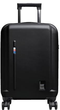 GOT BAG Koffer RE:Shell Cabin aus recyceltem Polycarbonat | Handgepäck Koffer mit gepolsterter 17 Laptoptasche praktischer Innenaufteilung | 36 Liter Füllvolumen Koffer Hartschale (Black)
