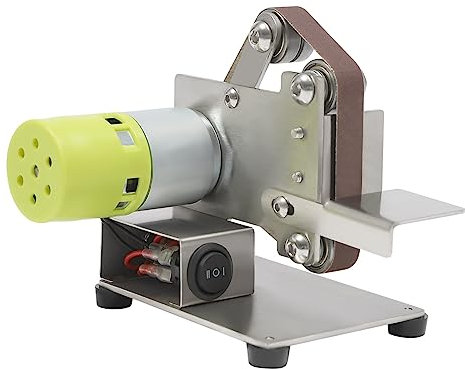 Bandschleifer 7 Zahnräder Mini-Bandschleifer Bandschleifmaschine Poliermaschinen-Schleifer Mit 10* Schleifbänder(150W,Max. 10000r/min)
