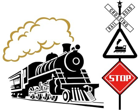 PLIGREAT 4 Stücke Vintage Zug Wandaufkleber Straßenschild Wandtattoos Abnehmbare Vinyl Wandtattoos für Kinderzimmer Schlafzimmer Wohnzimmer Spielzimmer Wand Ecke Dekor