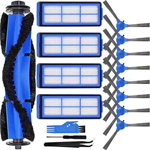 EATBALE Zubehör für Eufy Robovac 11S Max, Robovac 15C Max, Robovac 30C Max, G20, G30, G30 Edge, G10 Hybrid Roboter Staubsauger Ersatzteile 1 Hauptbürste, 8 Seitenbürsten, 4 Filter (13 Stück)