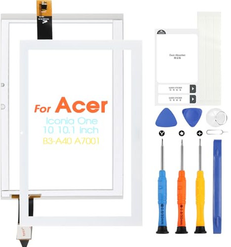 ARSSLY per Acer Iconia One 10 B3-A40 A7001 Touch Screen per Acer Iconia One10 10.1 Touch Display Pannello Vetro con Riparazione Kit (Bianco, non LCD Display)