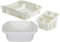ZARVICZONIA Plastic Dish Drainer Set, Includes Cutlery Holder and Draining Tray, Grey, Gold, Black and Cream Pack 3 set (Cream)