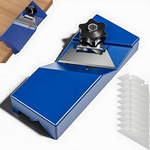 Hand Plane Gypsum Board Cutting Tool, Portable Manual Wood Planer Edge Chamfering Cutter Trimmer with 10Pcs Blades, 45°/90° Chamfering Planing Deburring Tool Cutting for Plasterboard