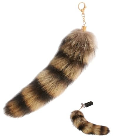FDCGAS Fuchsschwanz Anhänger Schlüsselanhänger,1 pcs Fell Schwanz Keychain Extra Groß Schlüsselring Tasche Zusätze Auto Schlüsselketten Anhänger Weich Flaumig Dicht Dekoration Natürliche Farben,30cm