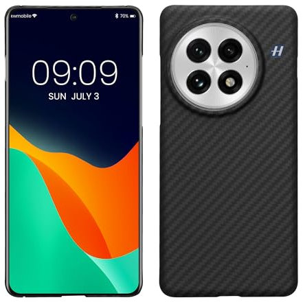kalibri Schutzhülle kompatibel mit OnePlus 13 - Hülle Aramid - Handy Cover Case Handyhülle Schwarz matt
