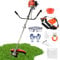 Petrol Strimmer Cordless,52cc 2-Stroke 2 in 1 Cordless Strimmer Hedge Trimmer Grass Trimmer,Garden Strimmer with 3T Blade,Heavy Duty Gas Powered Grass Line Trimmer for Garden Brush Cutter (Red)