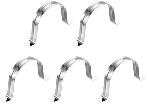 sourcing map 5Pcs Rigid Pipe Straps, 75mm(2.95) 201 Stainless Steel 2 Hole U-Shaped Bracket Tube Hanger Pipe Clamps for Fixing Pipe Cable