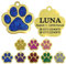 Ibera gifts - Hundemarke mit Gravur und personalisierte Hundemarke in Pfotenform, perfekt für kleine bis mittelgroße Haustiere (Gold/Blau)