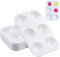 Lot de 12 mini palettes de mélange de peinture rectangulaires blanches avec 6 puits, palette de peinture en plastique réutilisable pour peinture, loisirs créatifs, gouache | 21 x 12 cm