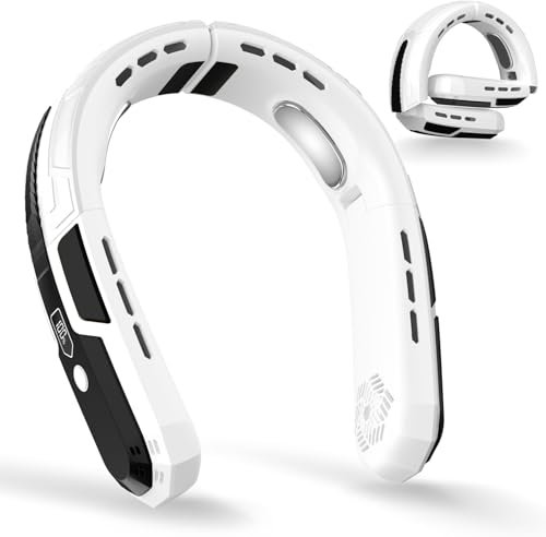 Tragbarer Nackenventilator, 6000mah Akku Hals Ventilator Wiederaufladbarer, 3 Geschwindigkeiten Faltbarer USB Ventilator Leise Mini Ventilator für Reisen im Freien Drinnen, geschenke Für Männer Frauen