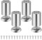 Lot de 4 pieds de meuble en acier inoxydable (charge max 250kg), pieds de meuble réglables - Pour pied canapé, pied meuble salle de bain, pied de lit & pied de table (Couleur Métallique, 10 cm)