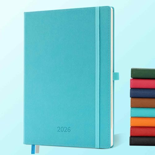 IN-LUXPRO Kalender 2026 Buchkalender Horizontal PU-Einband 1 Woche 2 Seiten | Kalender 2026: Buchkalender Ringbuch