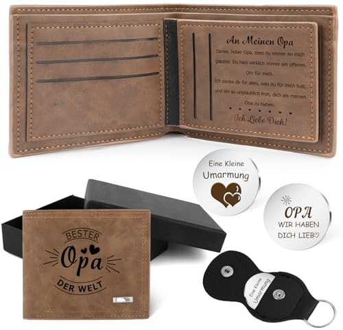 Nudoraw Opa Geschenk Vatertag Portmonee Bester Opas Geschenk Opa Geburtstag Sinnvolle Geschenke für Opas Geschenkset Geschenkideen Vatertagsgeschenk Weihnachten Oster Männer