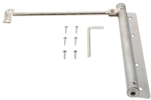 GALPADA Ferme-porte Automatique en Acier Inoxydable Argenté, Fermeture à Ressort Professionnel, Protection de Porte, pour Portes de Chambres D'hôtel et Bureaux
