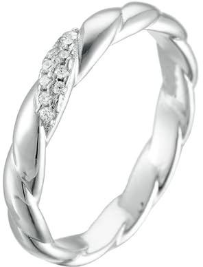 KnSam Echt Trauringe 9K/14K/18K Gelbgold, Eheringe Verdreht mit Diamant, Bandringe Gold Au 375/585/750, Gr.47-65