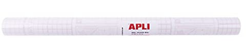 Apli 00429 Couvre-livre adhésif repositionnable en rouleau 80 microns 0,50X3m - film transparent en PP