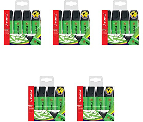 STABILO - marcador fluorescente - BOSS ORIGINAL | 5 x pack de 4, verde