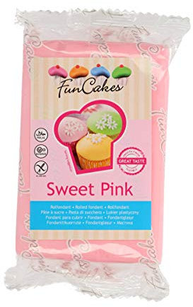 FunCakes Fondant Sweet Pink: Einfach zu Verwenden, Glatt, Elastisch, Weich und Schmeidig, Perfekt zum Dekorieren von Torten, Halal, Koscher und Glutenfrei. 250 g