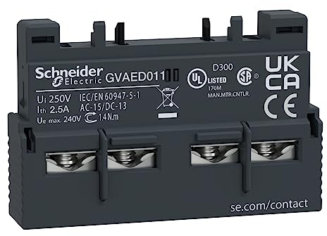 Schneider Electric, TeSys GV, GVAED011, TeSys GV3 - auxiliary contact block - 1 NO + 1 NC