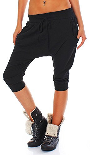 Malito Breve Baggy Pantaloni Harem Pantaloni alla Zuava Estate Yoga 20026 Donna Taglia Unica (Nero)
