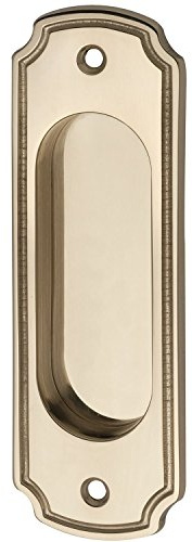 Marchesi Schiebetürmuschel rustikal, Schiebetürgriff 40x127mm, Messing poliert