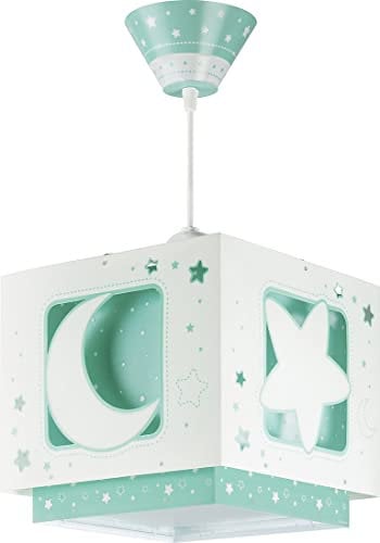 Dalber kinderlampe Pendelleuchte Hängelampe Fluoreszierende Mond und Sterne MoonLight grün, 24 x 24 x 21 cm