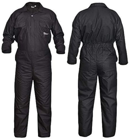SHYNE KILTS U.K Black Men's Coverall Overalls Boiler Suit Coveralls Work Wear Mechanics Boilersuit (M)