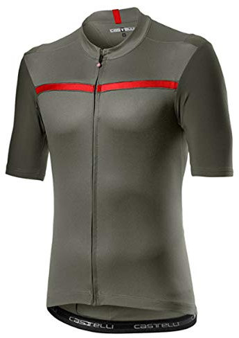 Castelli Herren Unlimited Jersey Shirt, Grau (Forest Gray/Red), 3XL