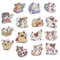 45 Stück Kawaii Katzen-Aufkleber DIY Aufkleberbogen, Matt, Mehrfarbig, Cartoon, Einmalgebrauch, Indoor, Wasserdicht, Kristall, Aufkleber, Sticker, Papieren, für Notizbuch-Dekoration