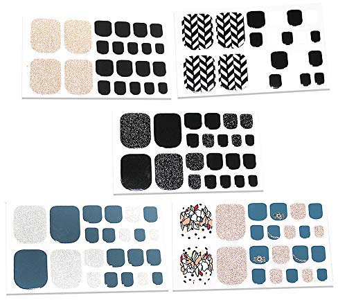 5 Sheets Toe Wraps Stickers Tips Toenail Nail Sticker Waterproof for Manicure DIY or Nails Salon