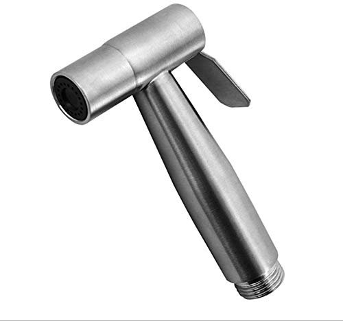 Bidet Handbrause Edelstahl Sprühkopf WC Duschkopf Toilette Shattaf für Dusche Badezimmer Hygiene Toilettenpapier Windelreinigung (nur Sprühkopf) (Silber)
