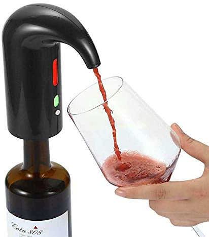 Aeratore elettrico per vino, portatile, erogatore istantaneo per vino, pompa automatica One-Touch USB ricaricabile (nero 2)