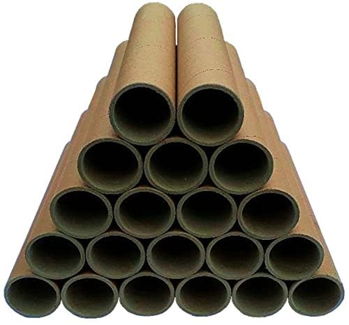Elix Bastelrollen 10-25cm Runde Papprollen Hülsen Kartonröhren Bastelröhren Papierrollen braun Verpacken Dekorieren Modellbau Kreatives Basteln (25 cm / 20 pcs)