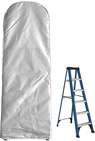 Gicov Folding Ladder Cover Outdoor Waterproof Protector for Ladder with Drawstring for Step Ladder Anti-UV Patio Garden Household Ladder Storage Bag Silver
