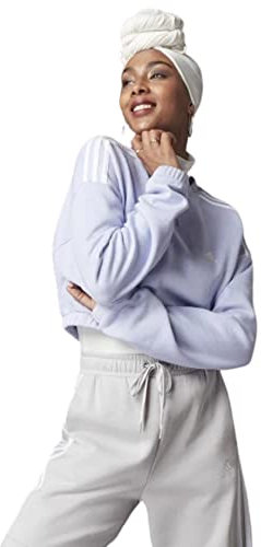 adidas Felpa da donna con logo crop, Tono viola, Medium