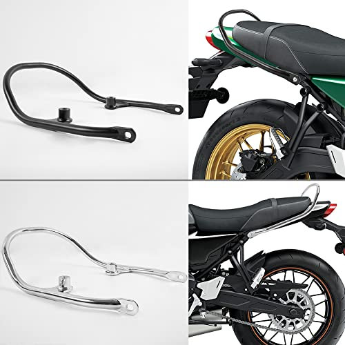Motorrad Z650RS Beifahrer Sozius Haltegriff Großer Sitz Seitenhandlauf Heckarmlehne Griffe Kit Kohlenstoffstahl für Z 650 RS Z650 RS Z-650-RS 2021 2022 2023 21-23 (Schwarz)