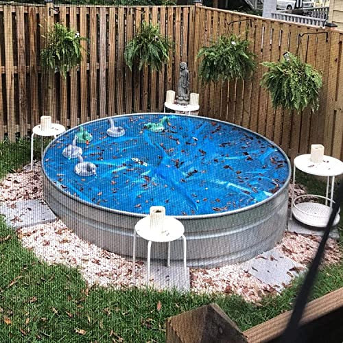 CFLNYC Runde Solar-Pool-Abdeckung, Heizdecke, Blaue Blasenfolie, Polyethylen-Pool-Abdeckung, einfach einzustellender Schutz für Frame-Pool(13ft/396cm)