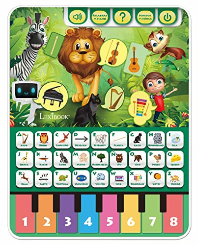 LEXIBOOK, Tableta parlante educativa para Aprender el Alfabeto, Las Cifras, los Animales y la Musica, Español, JCP10ES