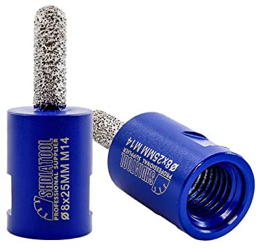 SHDIATOOL Diamond Mortar Raking Bits, 8mm x 25mm M14 Thread for Old Mortar,Blown,Damaged Bricks or Natural Stone Removal,2PCS