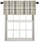 BaoNews Grau Karierte Küchenvolants für Fenster, grau-kariert, Verdunkelungsvolants, mehrschichtig, Polyester-Vorhänge für Küche, Schlafzimmer, 1 Packung, 132 x 45 cm