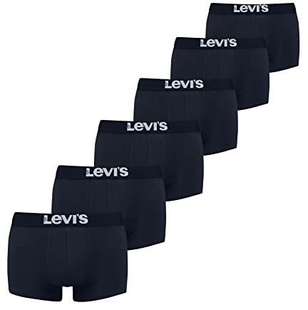Levi’s Einfarbige Basic-Trunks, Herrenunterwäsche aus Bio-Baumwolle mit elastischem Bund und doppelter Einlage, kurzes Bein, 6er-Pack