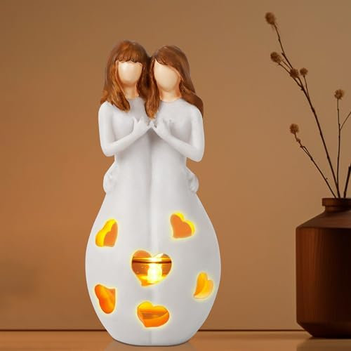 Geschenke für Freundin, Frauen, Schwester - Kerzenhalter warme LED-Kerze, Geburtstag warme Geschenke für Sie, Mama, Beste Freundin, BFF, weibliche