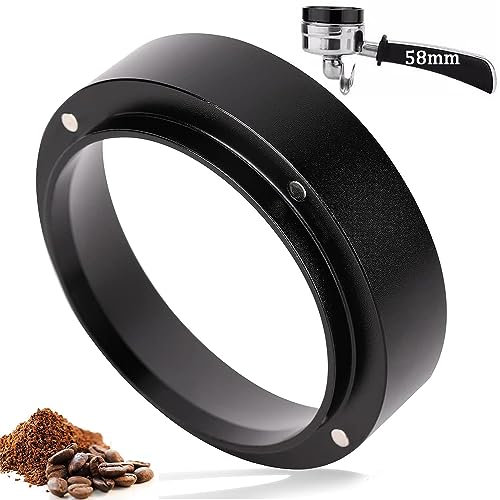Anillo Dosificador, 58 mm Embudo Dosificadora Café, Anillo Dosificación Café, Embudo de Dosificación de Café, para Máquina de Café Expreso Accesorios para Preparación (Nero)