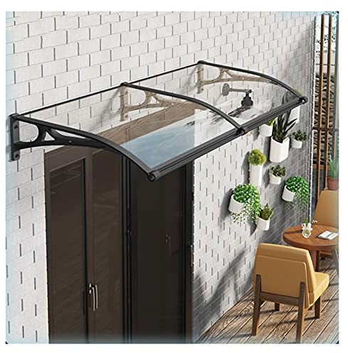 Fenstertür-Markisenüberdachung, Polycarbonat-Abdeckung, Upgrade der großen Waschbeckenüberdachung, Dacheindeckung, Regenschutz, Sonnenschutz, UV-Schutz, mit Halterung, Farbe:
